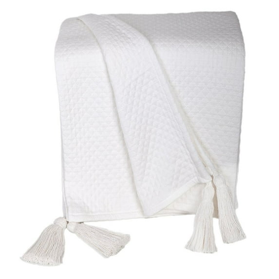 Parkland Collection Improve Your Living Area with the Pure Cotton-Made White Throw Blanket