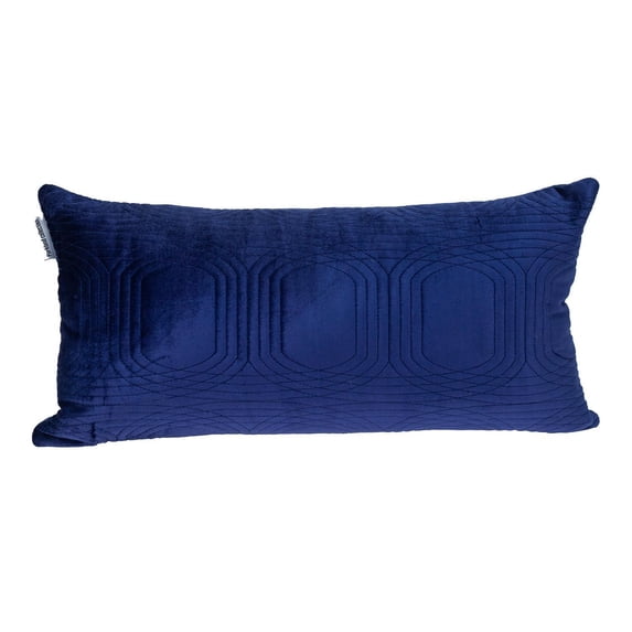 Parkland Collection Iphis 12x24" Quilted Fabric Throw Pillow in Blue