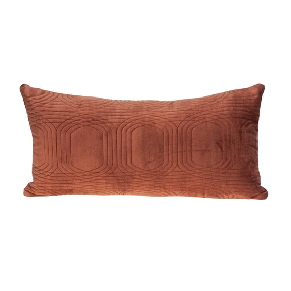 Parkland Collection Iphis Transitional Quilted Burnt Orange Throw Pillow