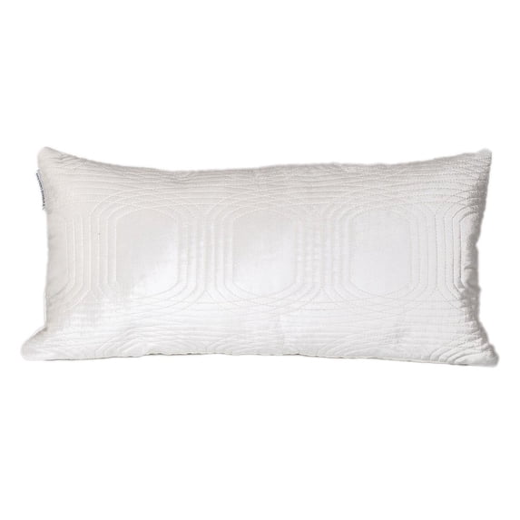 Parkland Collection Iphis Transitional Quilted White Throw Pillow
