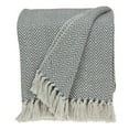 thumbnail image 1 of Parkland Collection Isla Transitional Gray 52" x 67" WOVEN HANDLOOM Throw, 1 of 4