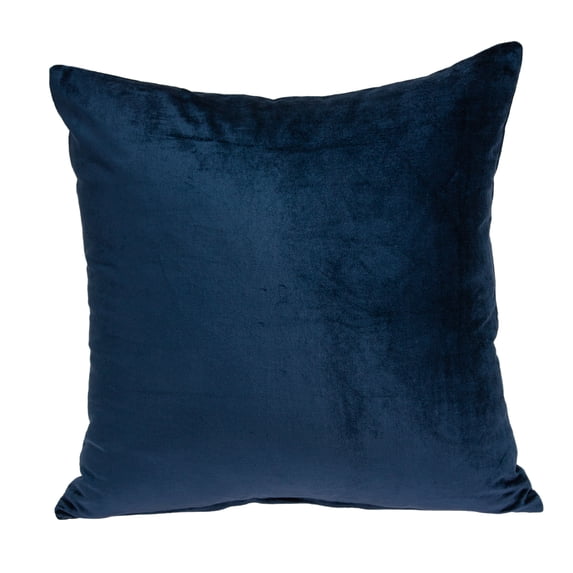 Parkland Collection Jugo 20x20" Solid Cotton & Fabric Throw Pillow in Navy Blue