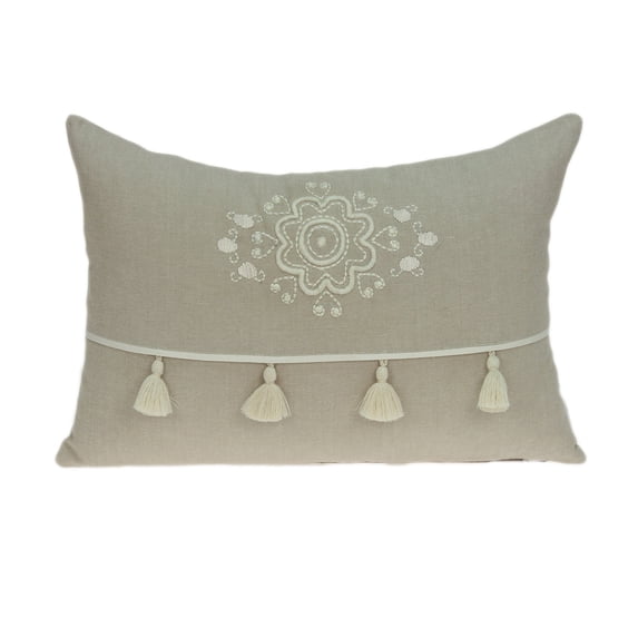 Parkland Collection Lea Transitional Beige Pillow Cover