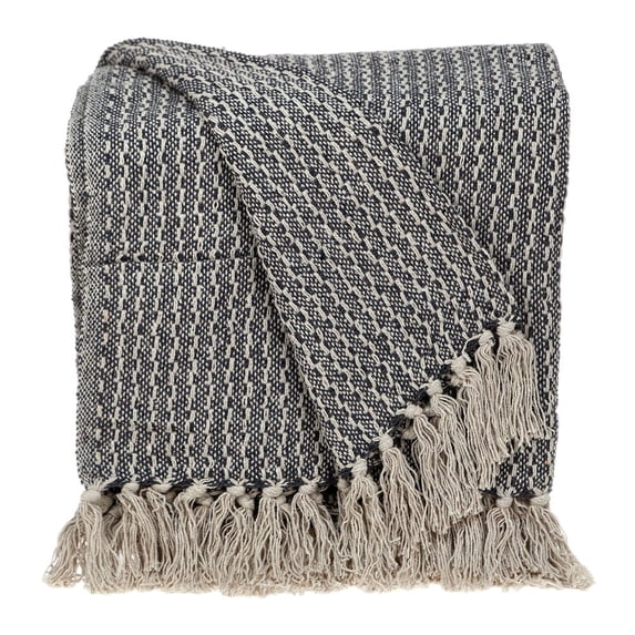 Parkland Collection Lily Transitional Gray 52" x 67" WOVEN HANDLOOM Throw Gray 67" x 52"