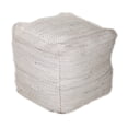 thumbnail image 1 of Parkland Collection Lina Transitional White Pouf, 1 of 4