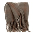 thumbnail image 1 of Parkland Collection Madras Transitional Brown 52" x 67" WOVEN HANDLOOM Throw, 1 of 5