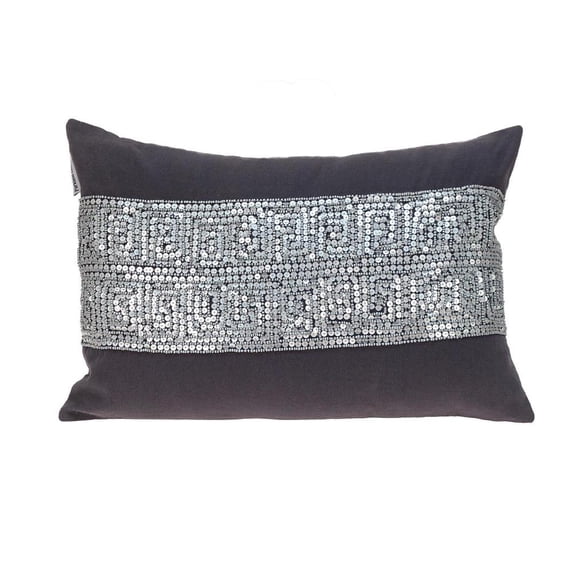 Parkland Collection Misty Transitional Gray Throw Pillow