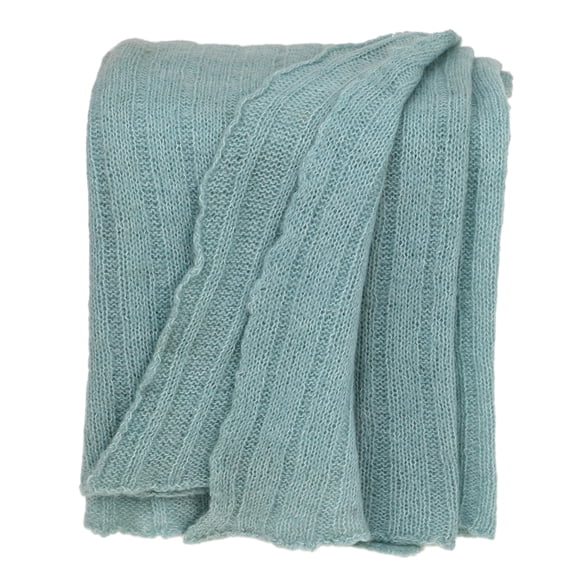 Parkland Collection Monique Self Patterned Blue 62" x 52" WOVEN HANDLOOM Throw