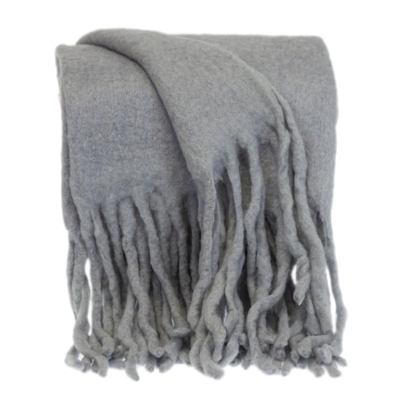 Parkland Collection Nagar Transitional Gray 52" x 67" Woven Handloom Throw
