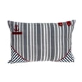 thumbnail image 1 of Parkland Collection Marino Nautical Blue Striped Decorative Lumbar Pillow, 14 x 20 Cotton Accent Pillow, 1 of 10