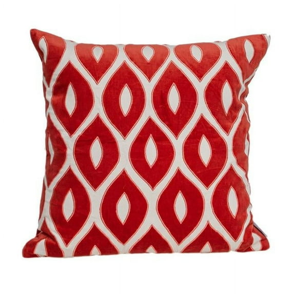 Parkland Collection Onyx Contemporary Red Pillow Cover With Poly Insert