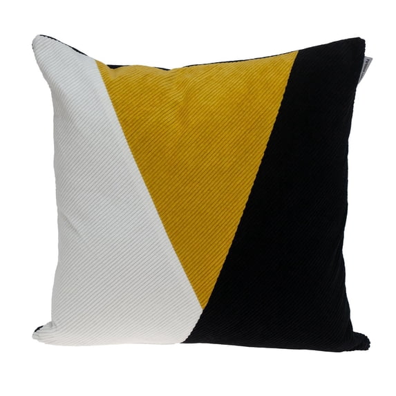 Parkland Collection Arcas 20x20" Geometric Cotton Throw Pillow in Black/Yellow
