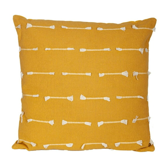 Parkland Collection Premium Yellow Cotton Pillow For Sofa And Bed