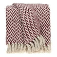 thumbnail image 1 of Parkland Collection Sara 67x52" Herringbone Cotton Throw Blanket in Burgundy Red, 1 of 5