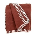thumbnail image 1 of Parkland Collection Slubby 67x52" Solid Fabric Throw Blanket in Rust Red/White, 1 of 4