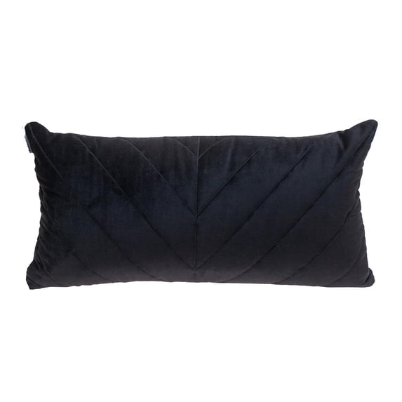 Parkland Collection Tobyn 12x24" Symmetry Quilted Fabric Throw Pillow in Black