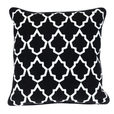 Parkland Collection Transitional Geometric Black 20" X 20" Pillow
