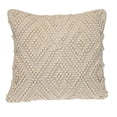 thumbnail image 1 of Parkland Collection Transitional Geometric Off-White 20" x 20" Pillow, 1 of 4