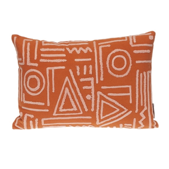 Parkland Collection Transitional Geometric Orange 14" x 20" Pillow