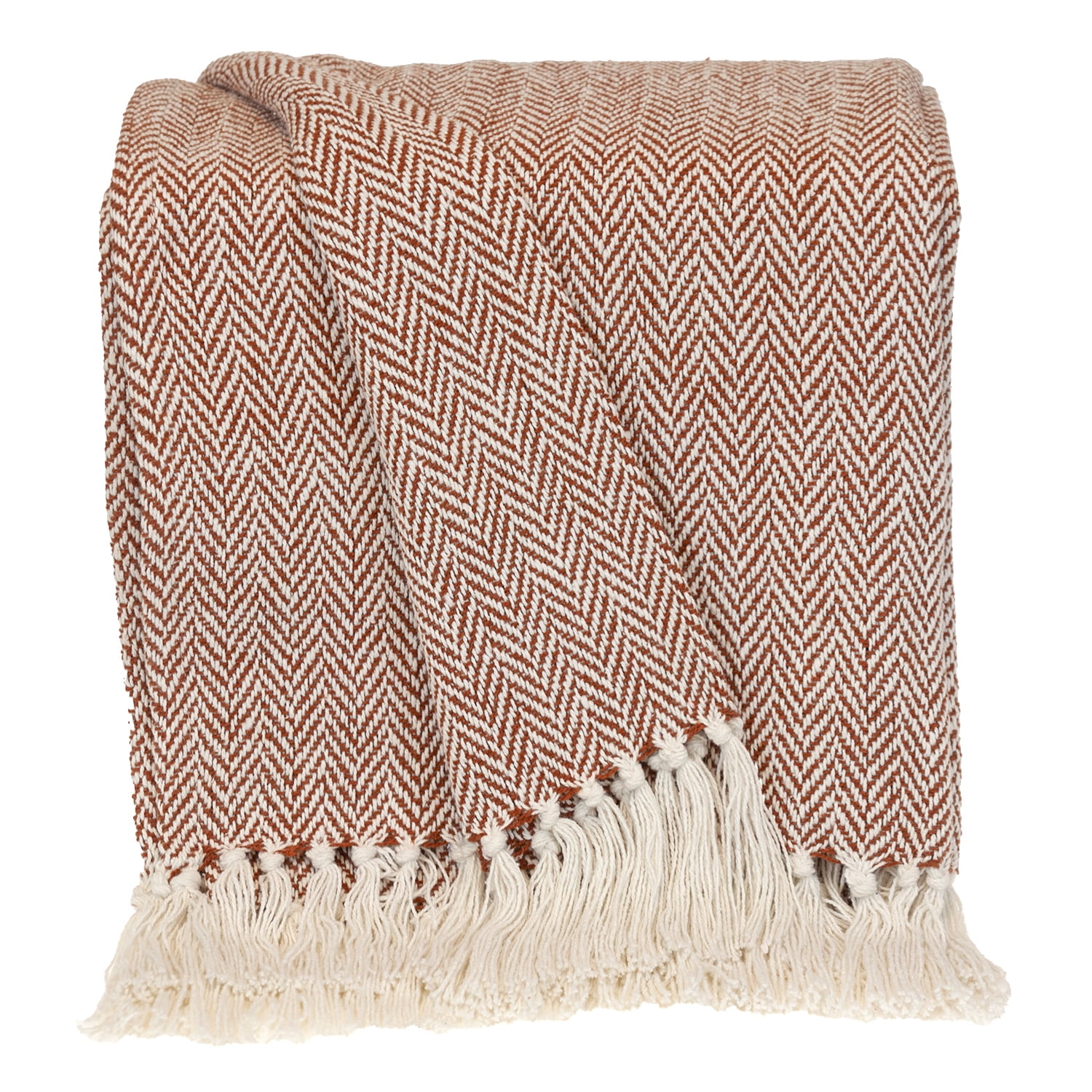 Parkland Collection Transitional Herringbone Rust Rectangle 50