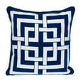 thumbnail image 1 of Parkland Collection Abali Blue and White Interlocking Decorative Pillow, 20 x 20 Cotton Square Pillow, 1 of 4