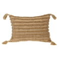 thumbnail image 1 of Parkland Collection Transitional Multiple Lines Beige 14" x 20" Pillow, 1 of 6