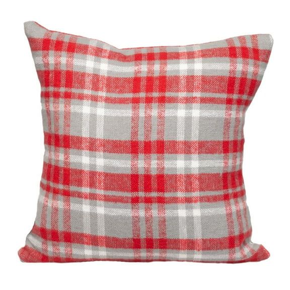 Parkland Collection Transitional Plaid White Square 16" X 16" Pillow