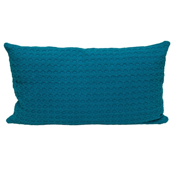 Parkland Collection Transitional Solid Blue Rectangle 14" X 26" Pillow