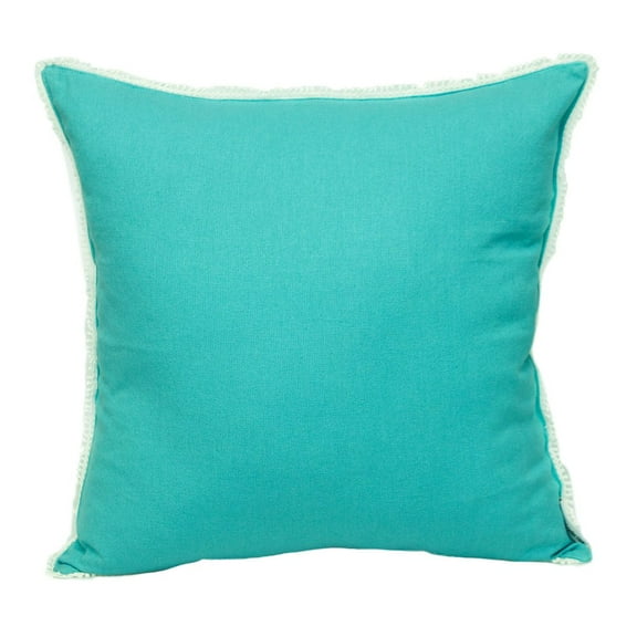 Parkland Collection Transitional Solid Blue Square 20" X 20" Pillow