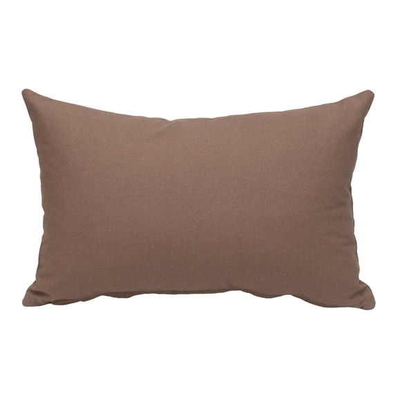 Parkland Collection Transitional Solid Brown Rectangle 18" x 12" Pillow