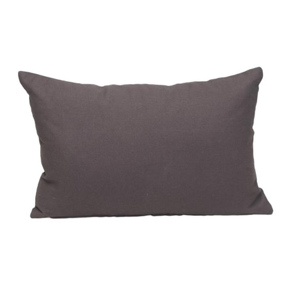Parkland Collection Transitional Solid Charcol 18" X 12" Pillow