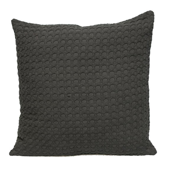 Parkland Collection Transitional Solid Gray Square 20" X 20" Pillow