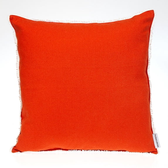 Parkland Collection Transitional Solid Orange Square 16" x 16" Pillow