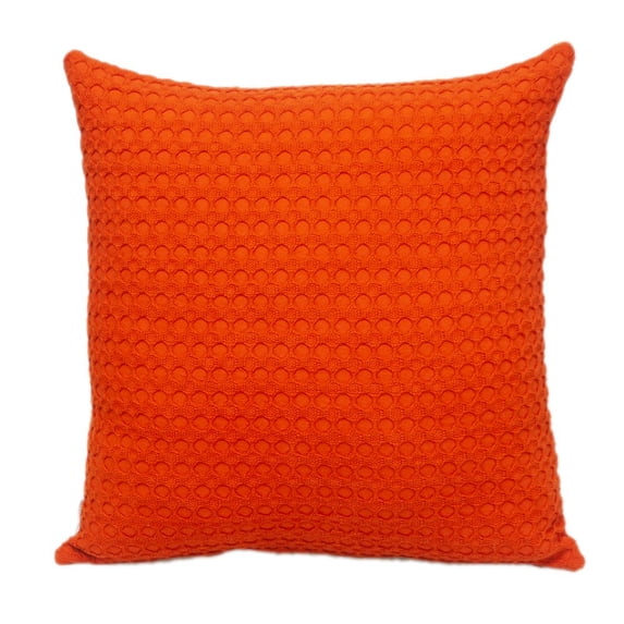 Parkland Collection Transitional Solid Orange Square 20" x 20" Pillow