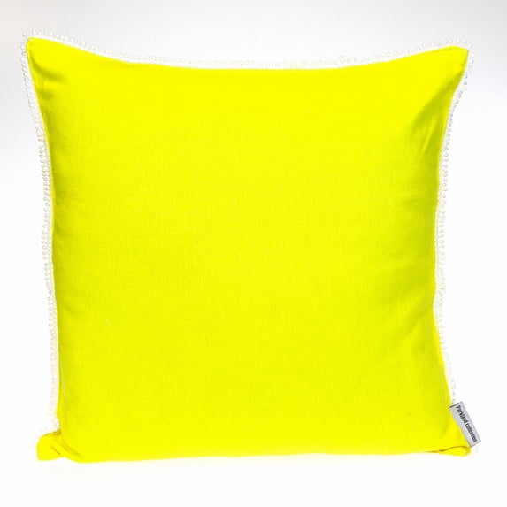 Parkland Collection Transitional Solid Yellow Square 16" x 16" Pillow