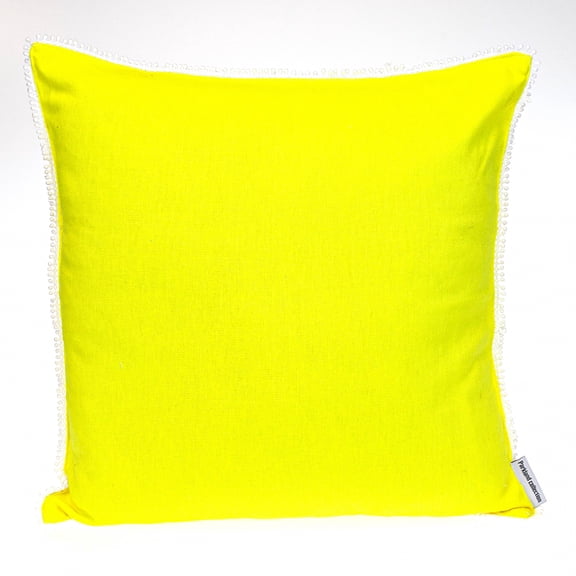Parkland Collection Transitional Solid Yellow Square 20" x 20" Pillow