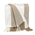 thumbnail image 1 of Parkland Collection Transitional Stripe Beige Rectangle 60" x 50" Throw, 1 of 2