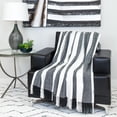 thumbnail image 1 of Parkland Collection Transitional Stripe Black Rectangle 60" x 50" Throw, 1 of 4
