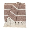 thumbnail image 1 of Parkland Collection Mio Rust Transitional Stripe Cotton Handloom Throw Blanket, Decorative Couch Throw, 50 x 60 in, 1 of 4