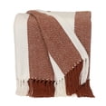 thumbnail image 1 of Parkland Collection Archee Rust Striped Cotton Throw Blanket, 50 x 60 Decorative Couch Throw, 1 of 4