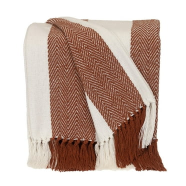 Parkland Collection Transitional Stripe Rust Rectangle 60" X 50" Throw