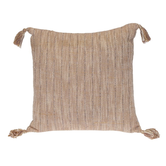 Parkland Collection Transitional Stripes Brown Square 18" x 18" Pillow