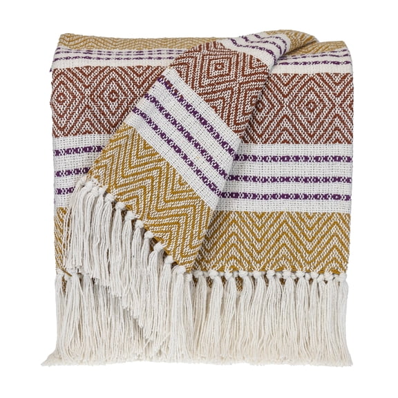 Parkland Collection Transitional Stripes Mustard Rectangle 50" x 60" Throw