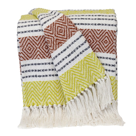 Parkland Collection Transitional Stripes Rust Rectangle 50" x 60" Throw