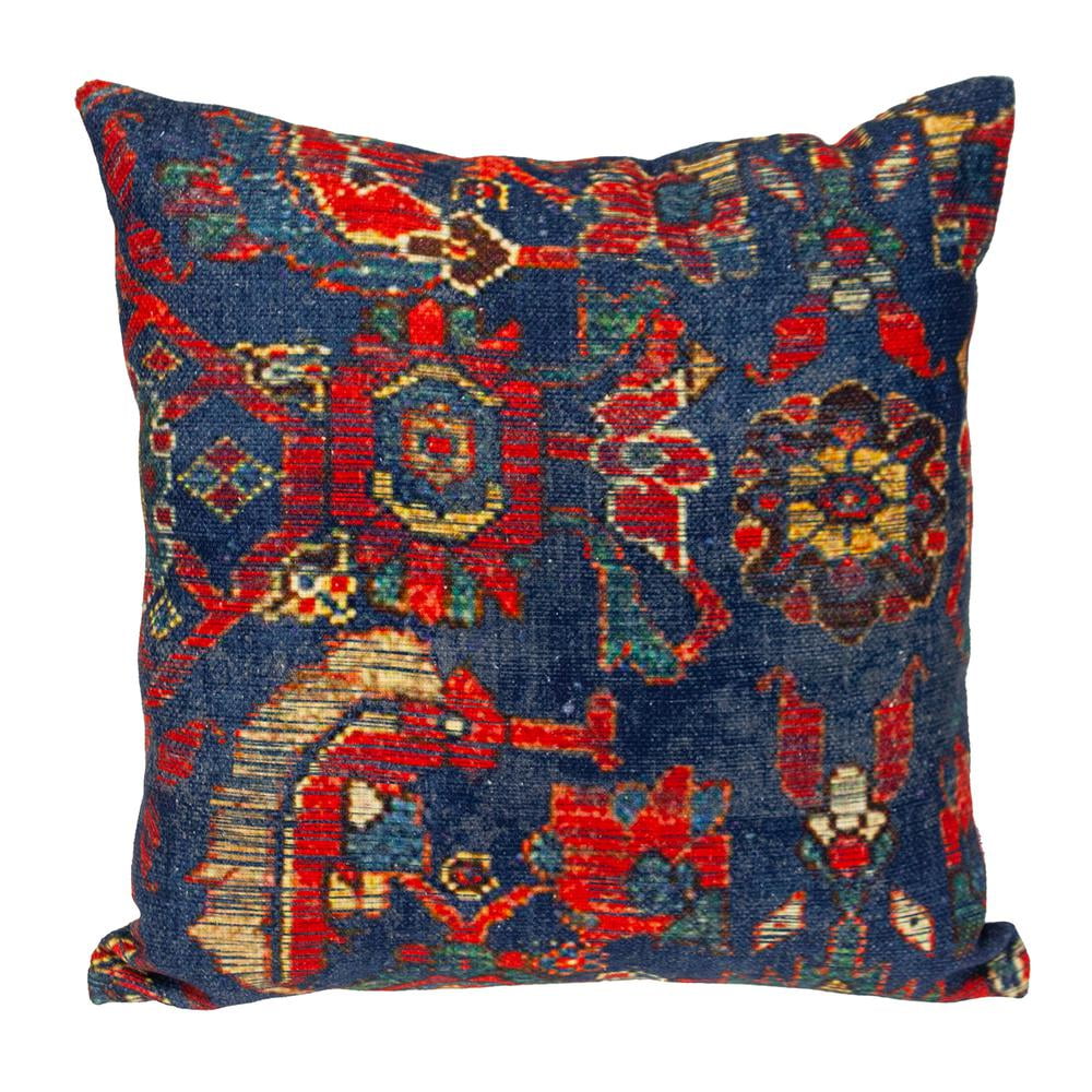 Multicolor Tapestry 18" x 18" Square Cotton Throw Pillow