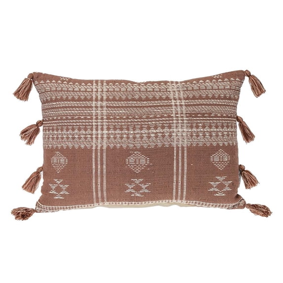 Parkland Collection Transitional Tribal Brown 14" x 20" Pillow