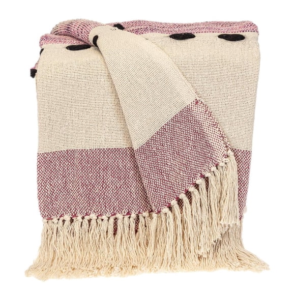 Parkland Collection Inca Purple Variegated Cotton Throw Blanket, 50 x 60 Decorative Couch Throw