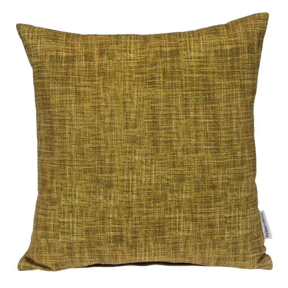 Olive and Beige Cotton Square Throw Pillow 18" x 18"