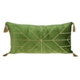 thumbnail image 1 of Parkland Collection Zella 12x24" Quilted Fabric Throw Pillow in Green/Gold, 1 of 3
