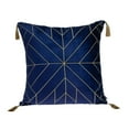 thumbnail image 1 of Parkland Collection Zella 20x20" Quilted Fabric Throw Pillow in Blue/Gold, 1 of 4